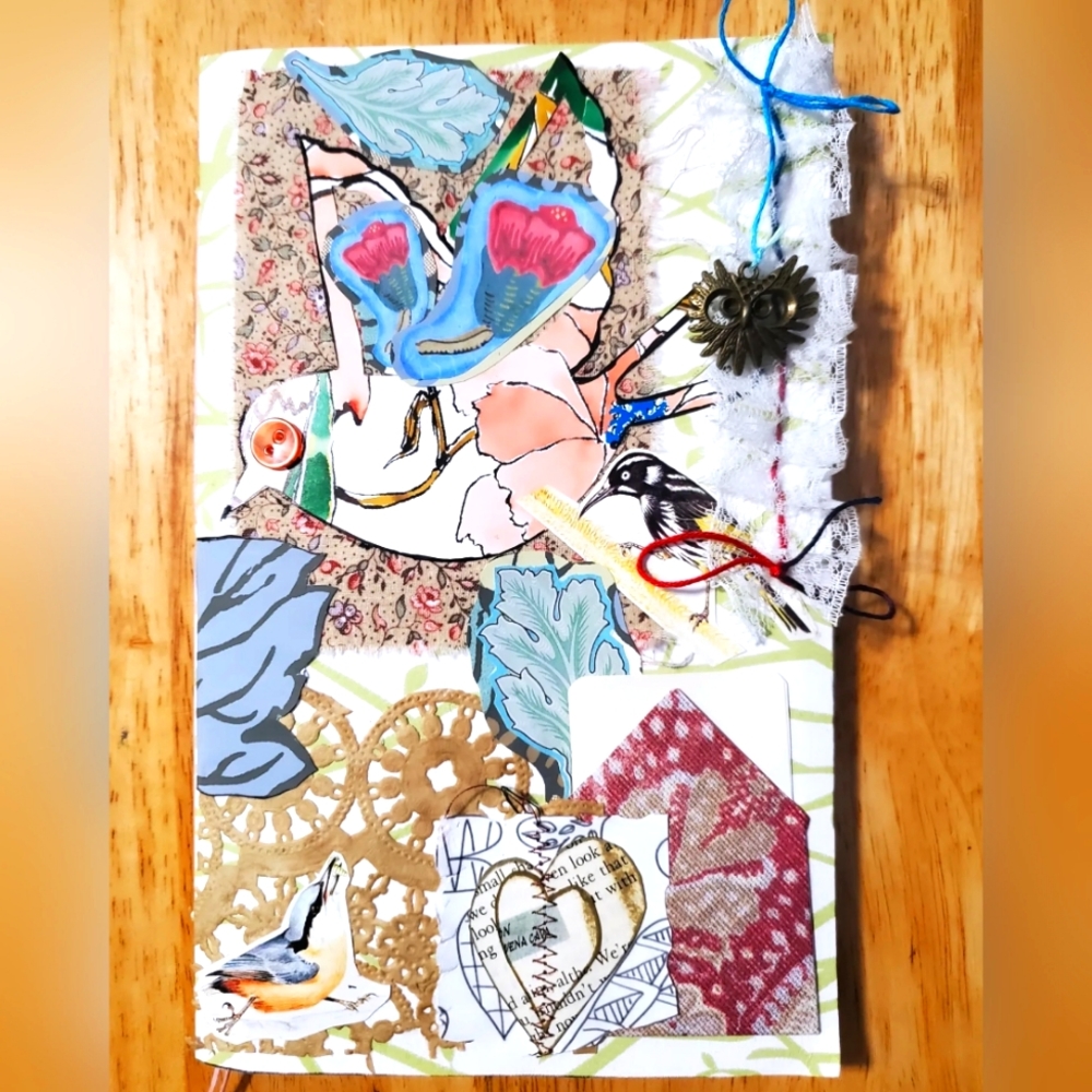 😀 HAND CRAFTED junkjournal scrapbook album journal notebook